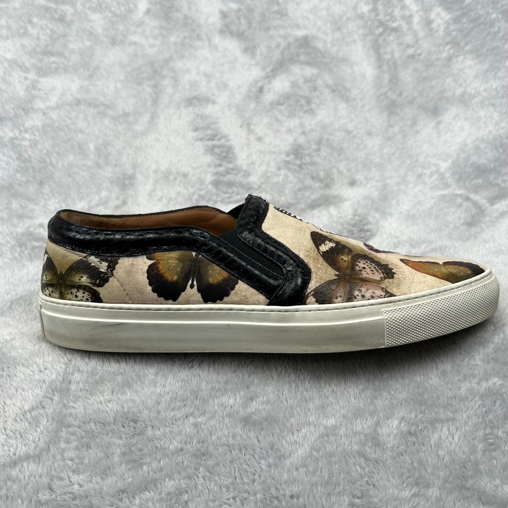 Givenchy Butterfly Women 9 Slip On Shoes Beige Leather Sneakers Designer Fashion - Picture 3 of 16